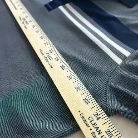 Callaway Men’s (L) Short Sleeve Birdseye Block Polo, Grey, Blue and White Stripe - Picture 6 of 7